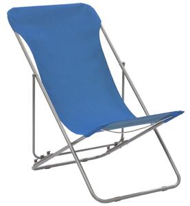 VidaXL Sklopive stolice za plažu 2 kom čelik i tkanina Oxford plave