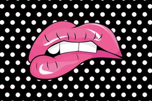 Tapeta pop art ružičaste usne