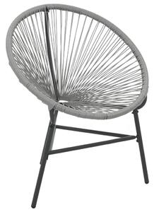 VidaXL Vrtna okrugla stolica od poliratana siva