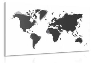 Slika apstraktni zemljovid svijeta u crno-bijelom dizajnu