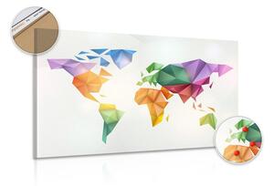 Slika na plutu zemljovid svijeta u boji