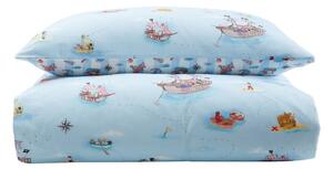 Plava pamučna dječja posteljina za krevet za jednu osobu 135x200 cm Pirates – Belle & Boo