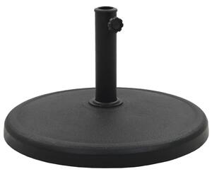 VidaXL Stalak za suncobran od poliesterske smole okrugli 19 kg crni