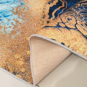 Plavi protuklizni tepih s apstraktnim uzorkom Širina: 60 cm | Duljina: 100 cm