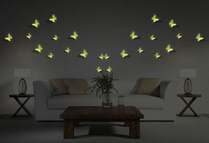 Set od 12 3D naljepnica koje svijetle u mraku Ambiance Butterflies