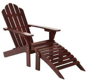 VidaXL Vrtna stolica s otomanom drvena smeđa