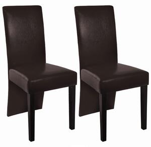VidaXL Blagovaonske stolice od umjetne kože 2 kom tamnosmeđe