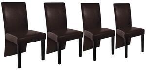VidaXL Blagovaonske stolice od umjetne kože 4 kom tamnosmeđe