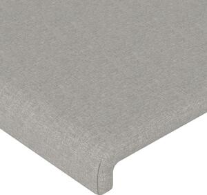 Okvir za krevet s uzglavljem svjetlosivi 140x200 cm od tkanine
