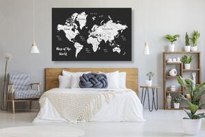 Slika crno-bijeli jedinstveni zemljovid svijeta
