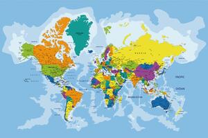 Tapeta zemljovid svijeta u boji