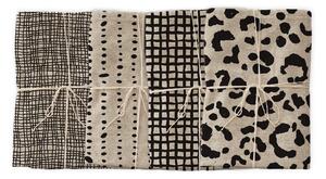 Set od 4 platnene salvete s lanom Really Nice Things Leopard, 43 x 43 cm