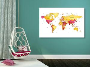 Slika na plutu zemljovid svijeta u bojama