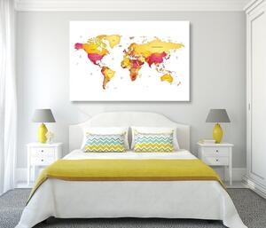 Slika na plutu zemljovid svijeta u bojama