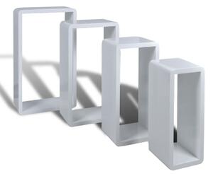 VidaXL Set od 4 bijele zidne police u obliku kocke