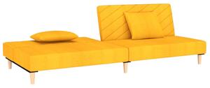 Dvosjed / dnevni ležaj s dva jastuka žuti od tkanine