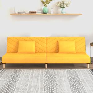 Dvosjed / dnevni ležaj s dva jastuka žuti od tkanine