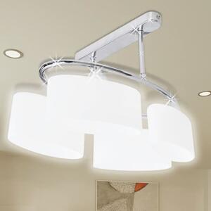 VidaXL Stropna lampa staklenim abažurima u obliku elipsoida 4 E14 žarulje
