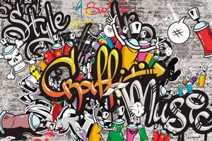 Samoljepljiva tapeta šareni graffiti
