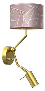Zidna lampa ZIGGY 1xE27/40W/230V + 1xGU10/MR11/7W ružičasta/zlatna