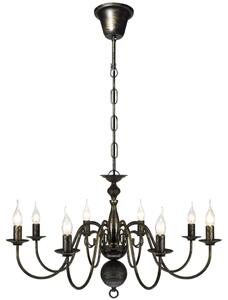 VidaXL Metalni luster u antiknom stilu crni 8 x E14 žarulja