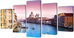 VidaXL Zidne Slike na Platnu Set s Printom Venecija 100 x 50 cm