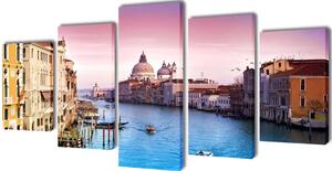 VidaXL Zidne Slike na Platnu Set s Printom Venecija 200 x 100 cm