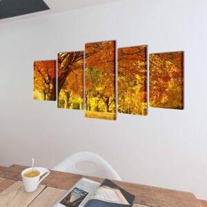 VidaXL Zidne Slike na Platnu Set s Printom Drvo Javora 100 x 50 cm