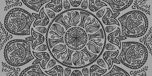 Slika Mandala s apstraktnim prirodnim uzorkom u crno-bijelom dizajnu