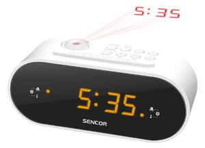 Sencor - Radio-budilica s LED zaslonom i projektorom 5W/230V bijela