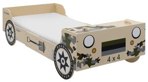 VidaXL Dječji krevet u obliku terenskog vozila 90 x 200 cm maskirni