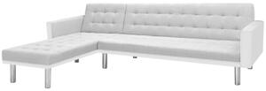 VidaXL Kutna sofa na razvlačenje od tkanine 218x155x69 cm bijelo-siva