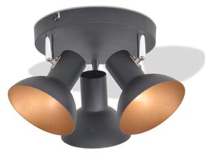 VidaXL Stropna svjetiljka za 3 žarulje E27 crno-zlatna