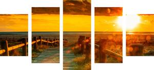 5-dijelna slika predivan zalazak sunca