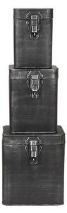 Crna metalna kutija za pohranu LABEL51, visina 17 cm