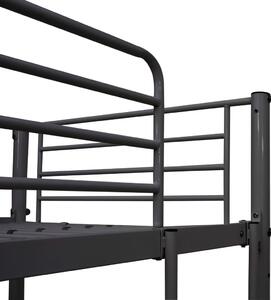 Krevet na kat sa stolićima u okviru crni metalni 90 x 200 cm