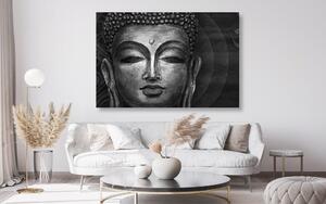 Slika lice Buddhe u crno-bijelom dizajnu