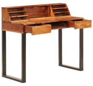VidaXL Radni stol od masivnog drva šišama i čelika 110 x 50 x 94 cm