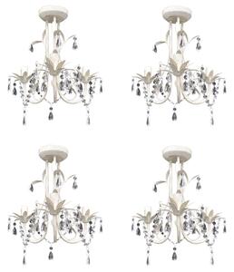VidaXL Kristalni viseći stropni lusteri 4 kom elegantni bijeli