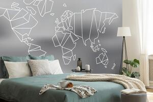 Tapeta stilizirani zemljovid svijeta u crno-bijelom dizajnu