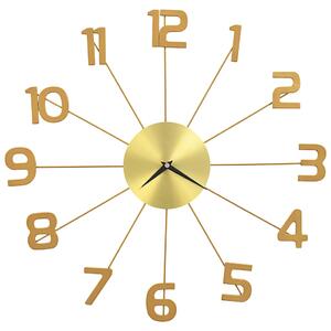VidaXL Zidni sat metalni 50 cm zlatni