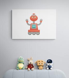 Slika s motivom robota u crvenoj boji