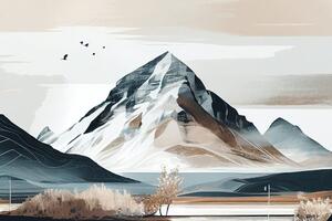 Slika slikovite planine u skandinavskom stilu
