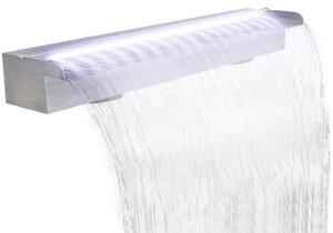 VidaXL Pravokutna fontana za bazen s LED svjetlom nehrđajući čelik 90 cm