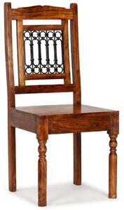 Blagovaonske stolice od masivnog drva s obradom od šišama 4 kom klasične