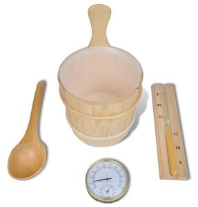 VidaXL 5-dijelni alati za saunu (kanta,žlica,umetak,termometar,higrometar)