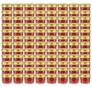 VidaXL Staklenke za džem sa zlatnim poklopcima 96 kom 110 ml