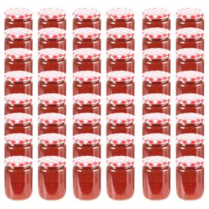 VidaXL Staklenke za džem s bijelo-crvenim poklopcima 48 kom 230 ml