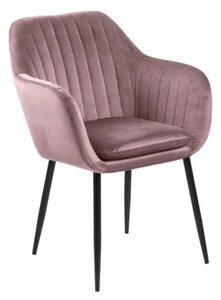 Ružičasto tapecirana fotelja Actona Emilia
