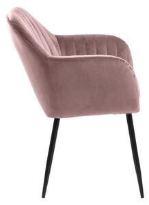 Ružičasto tapecirana fotelja Actona Emilia